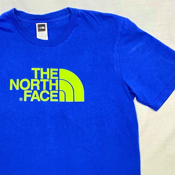 The North Face Blue And Neon Yellow T-shirt - Picture 1 of 5